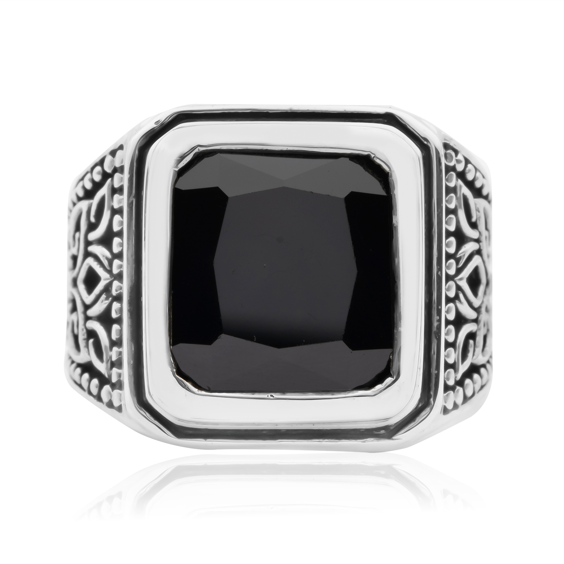 Silver Ring with Square Onyx