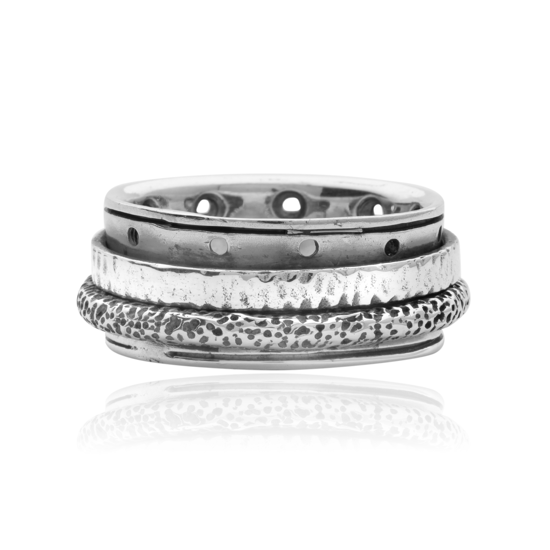 Hammered Spinning Ring - 925 Silver