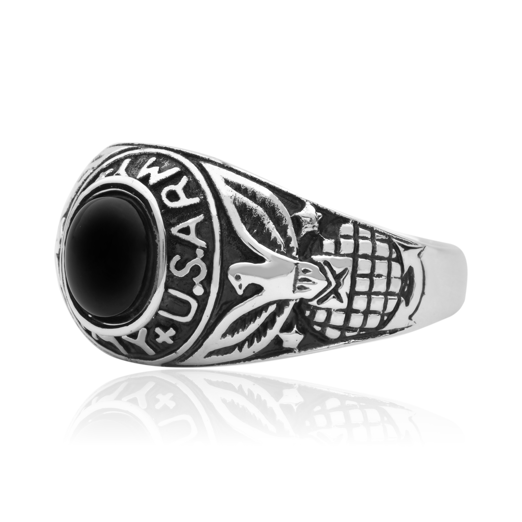 Silver Signet Ring with Onyx - Image 2