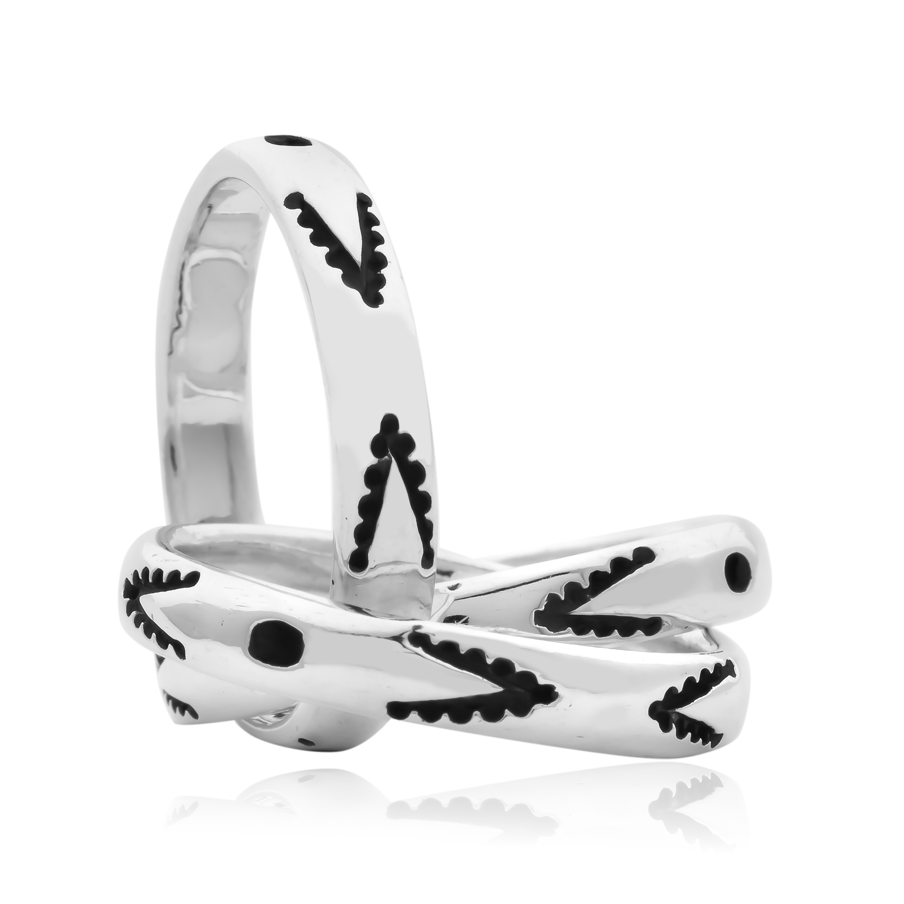 Triple Interwoven Ring - 925 Silver - Image 2