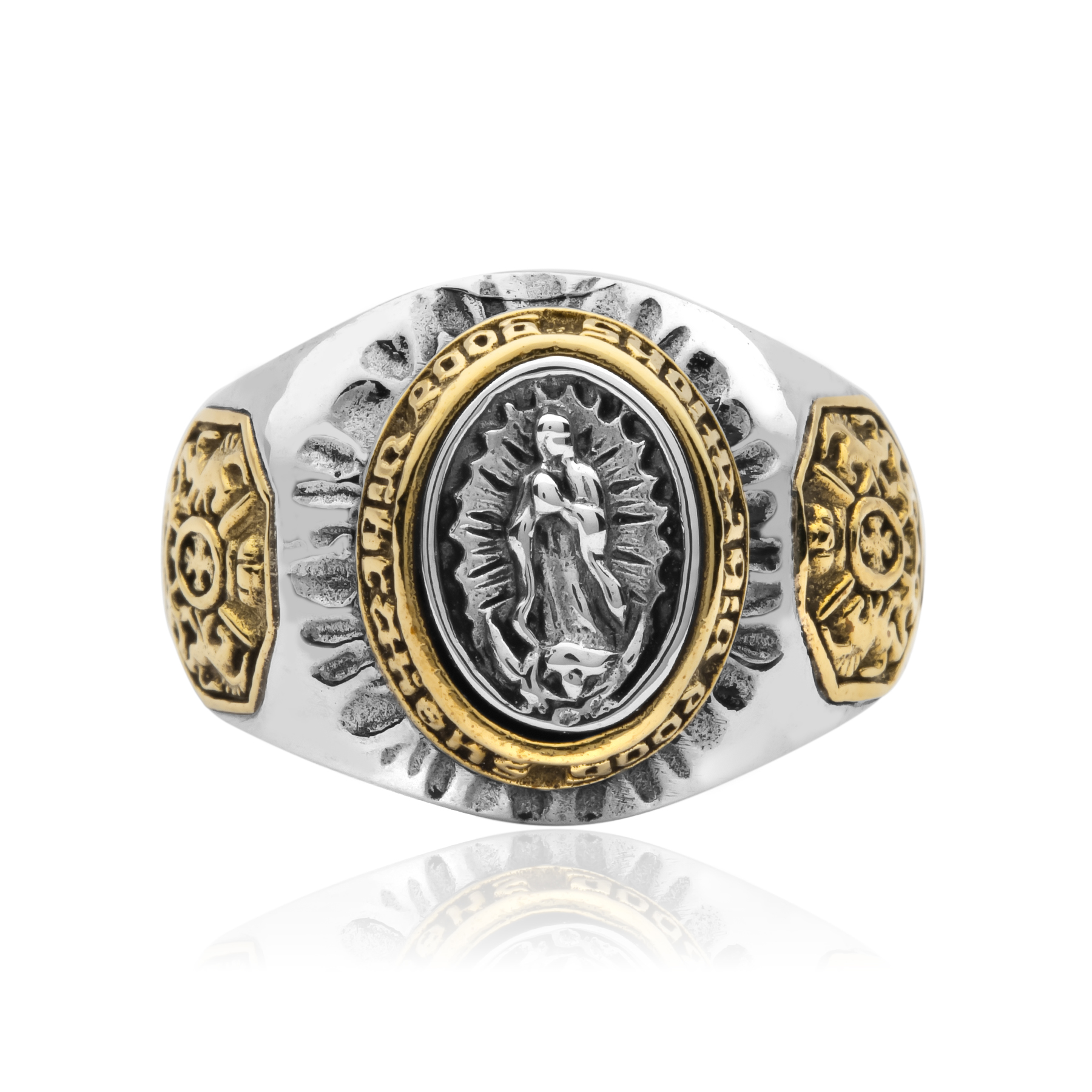 Silver ring with Virgin Mary