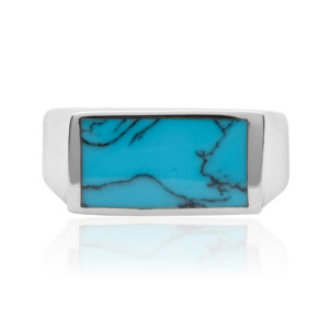 Signet ring in silver with turquoise stone