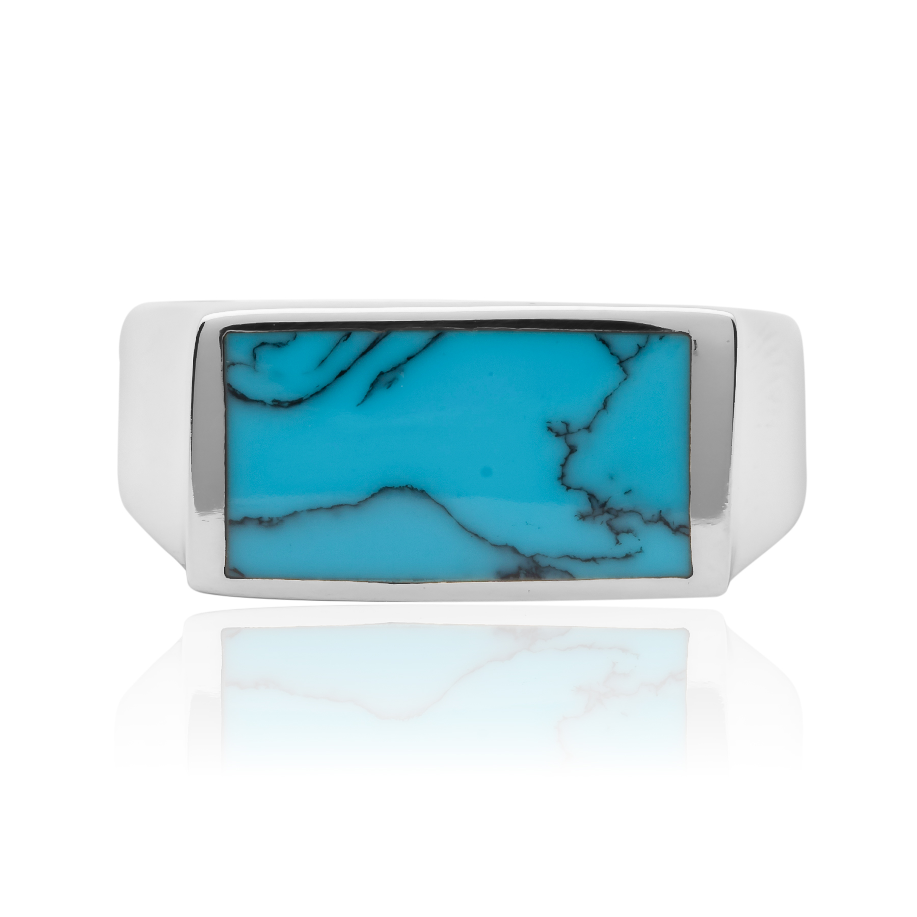 Signet ring in silver with turquoise stone