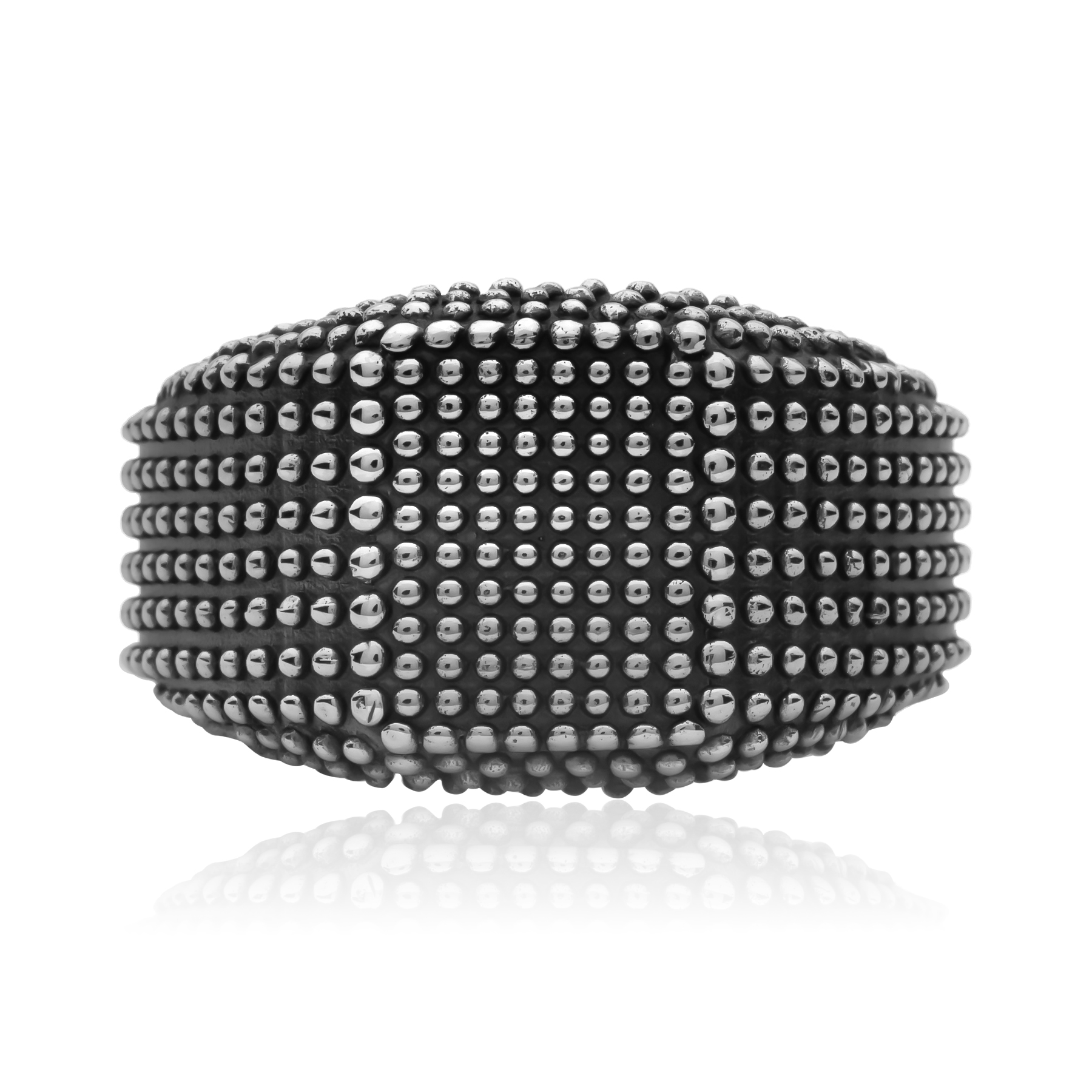 Silver Textured Signet Ring