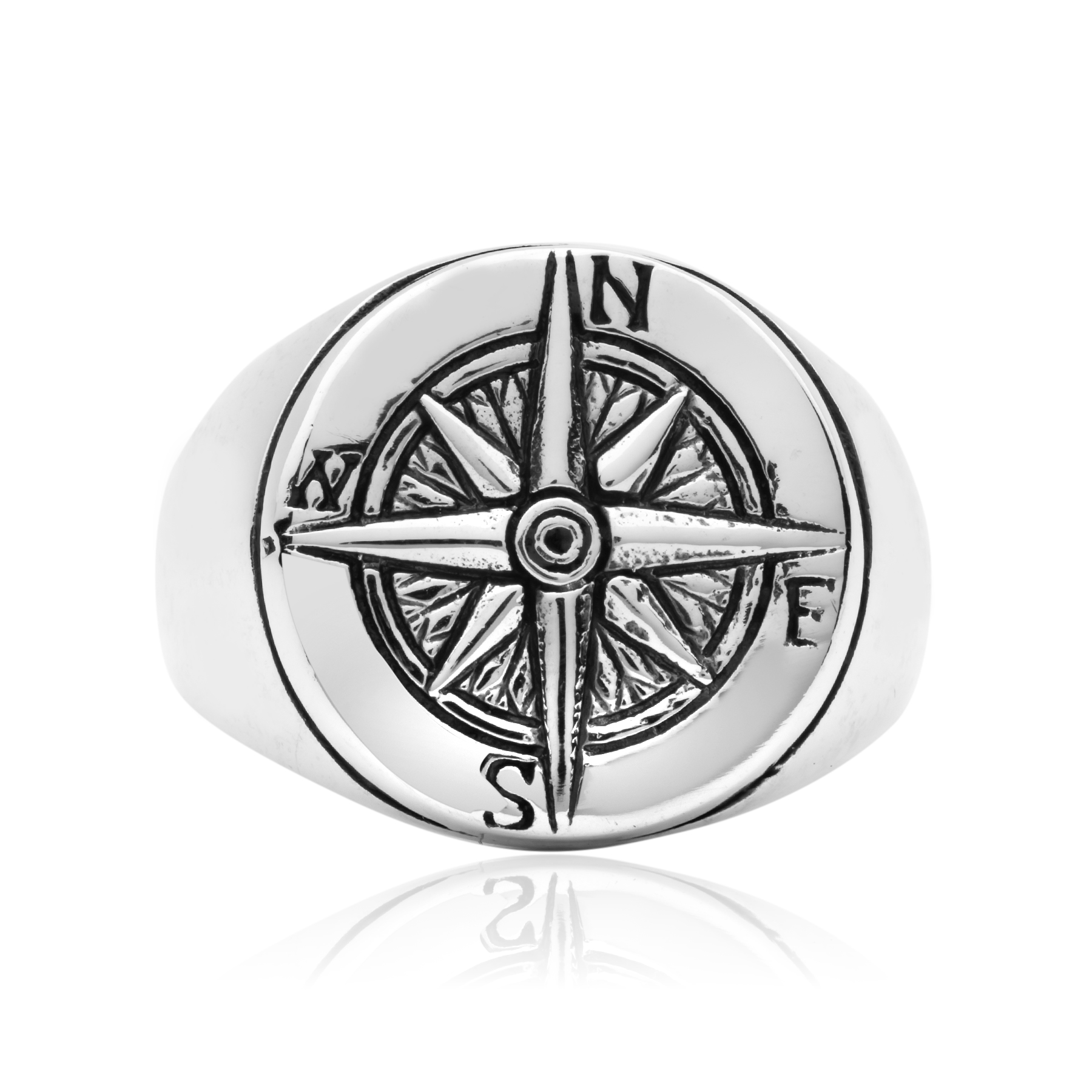 Silver Compass Ring