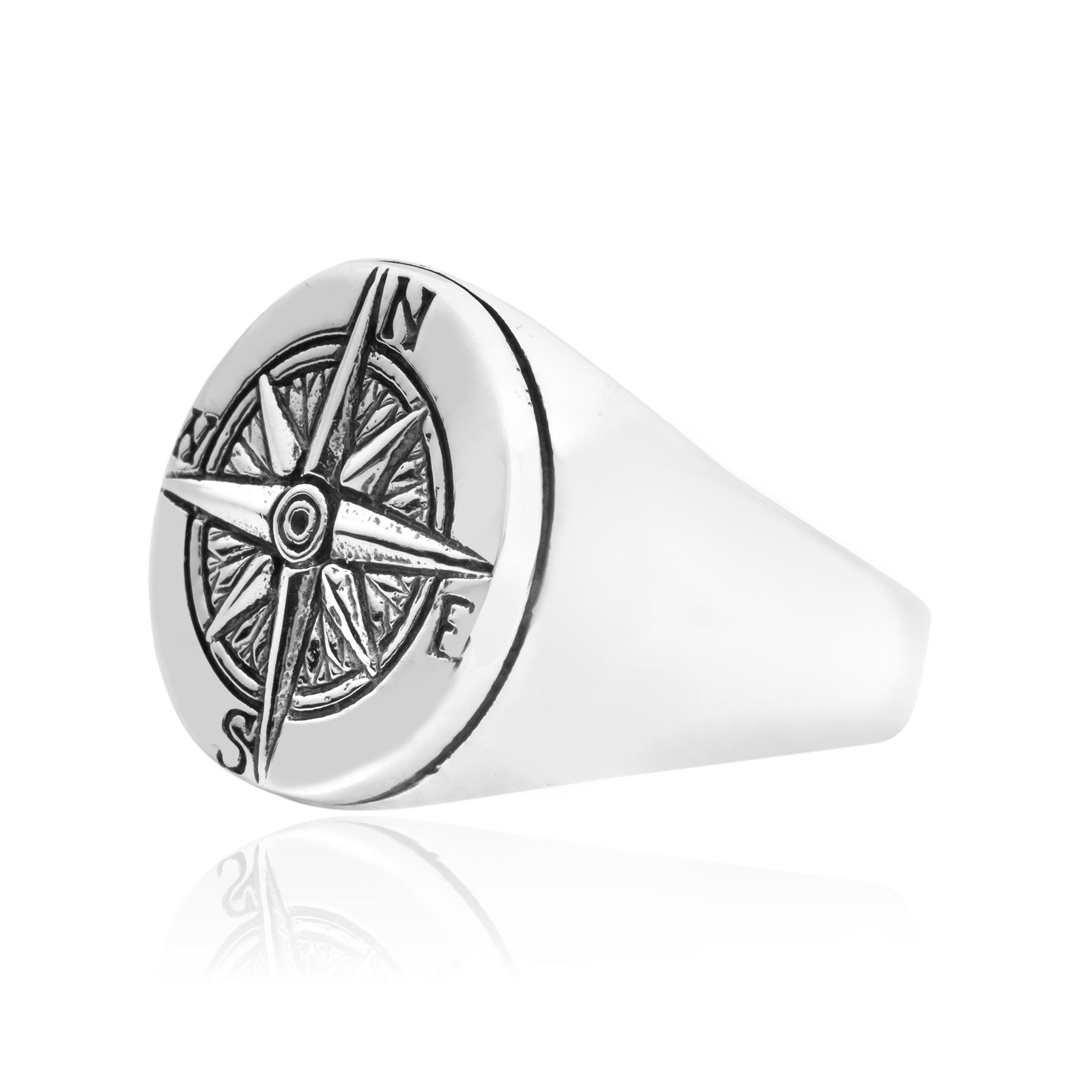 Silver Compass Ring - Image 2