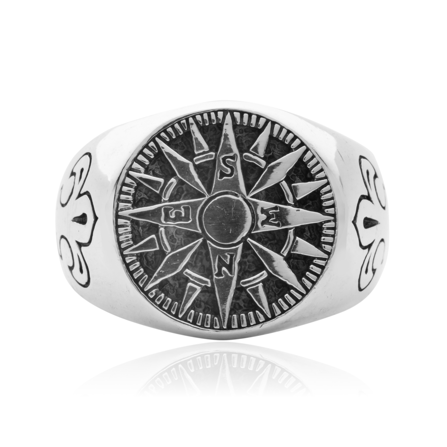 Silver Compass Rose Ring