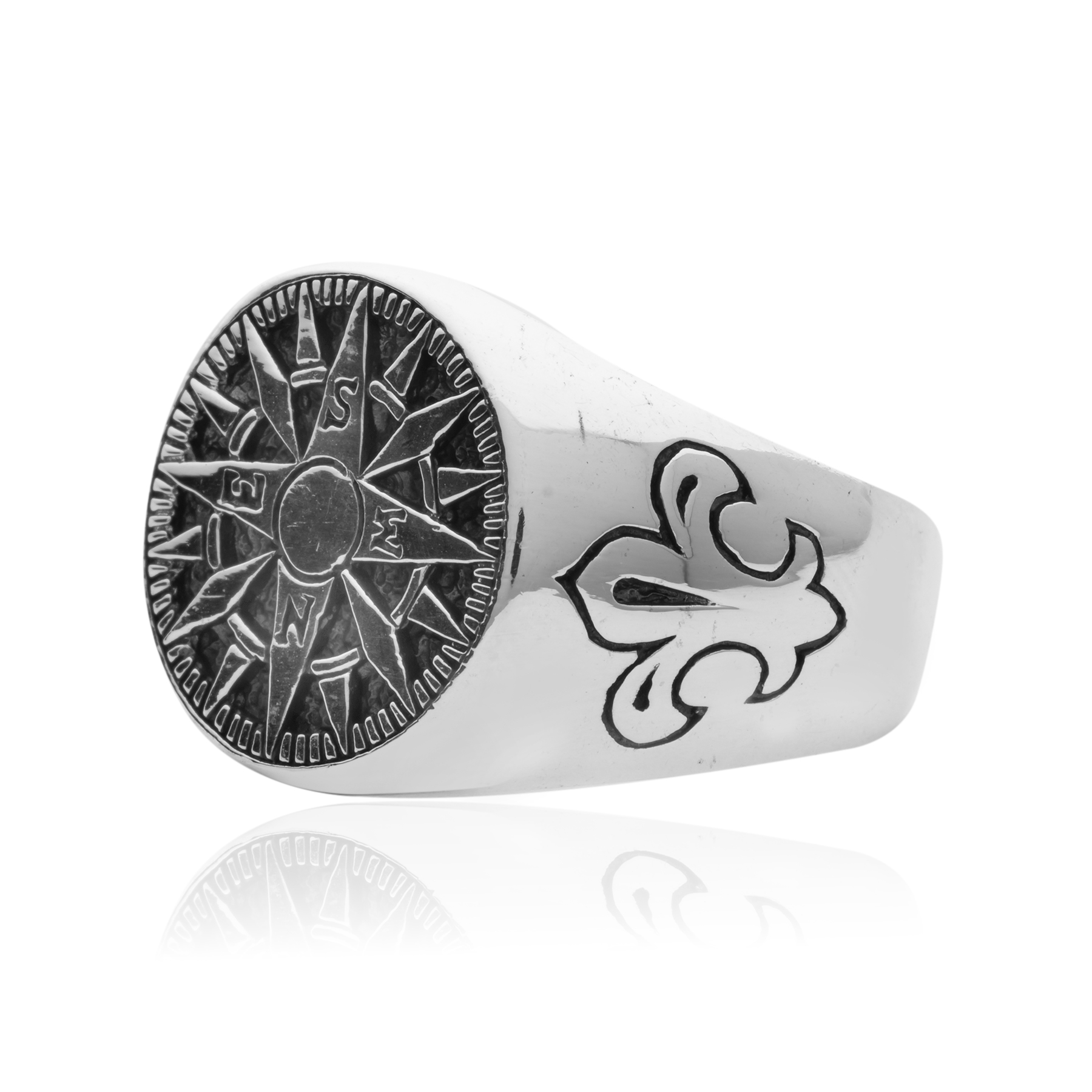 Silver Compass Rose Ring - Image 2