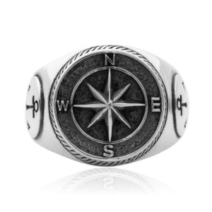 Eternal North Silver Compass Ring