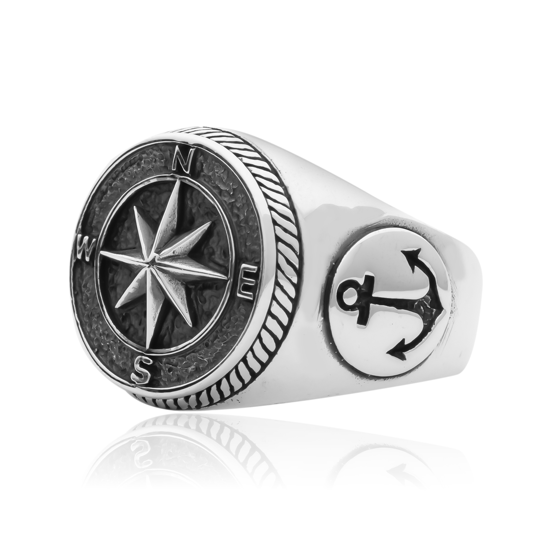 Eternal North Silver Compass Ring - Image 2