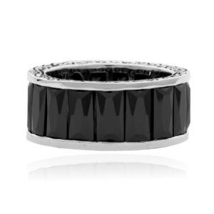 Onyx Fortress Ring - 925 Silver