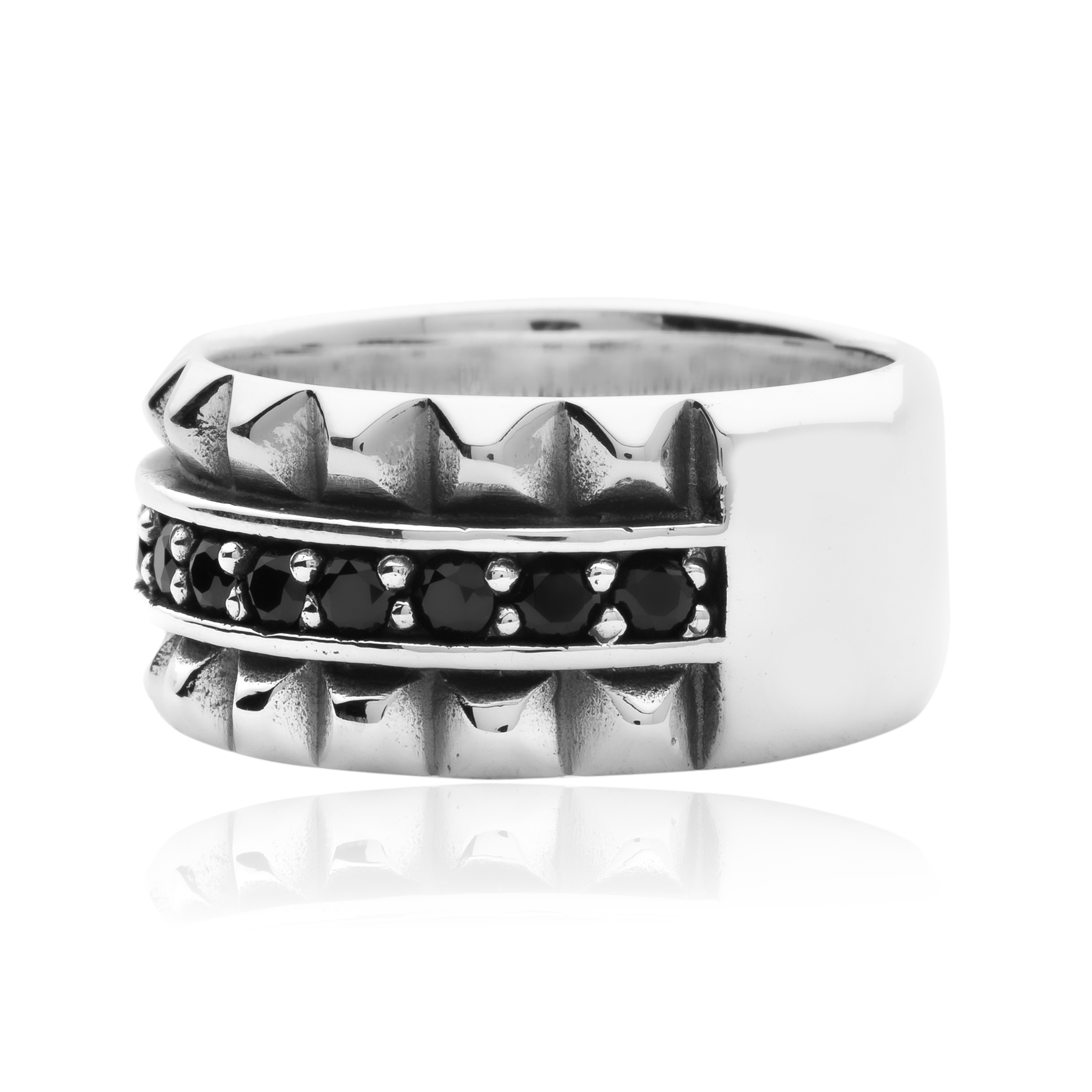 Onyx Ring Elegant Duality - 925 Silver - Image 2