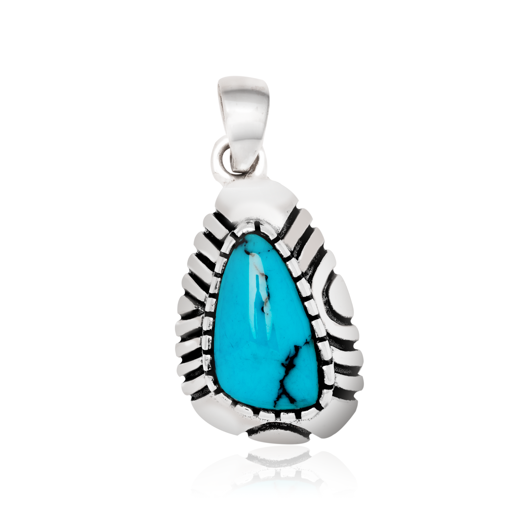 Teardrop Turquoise Pendant – 925 Silver