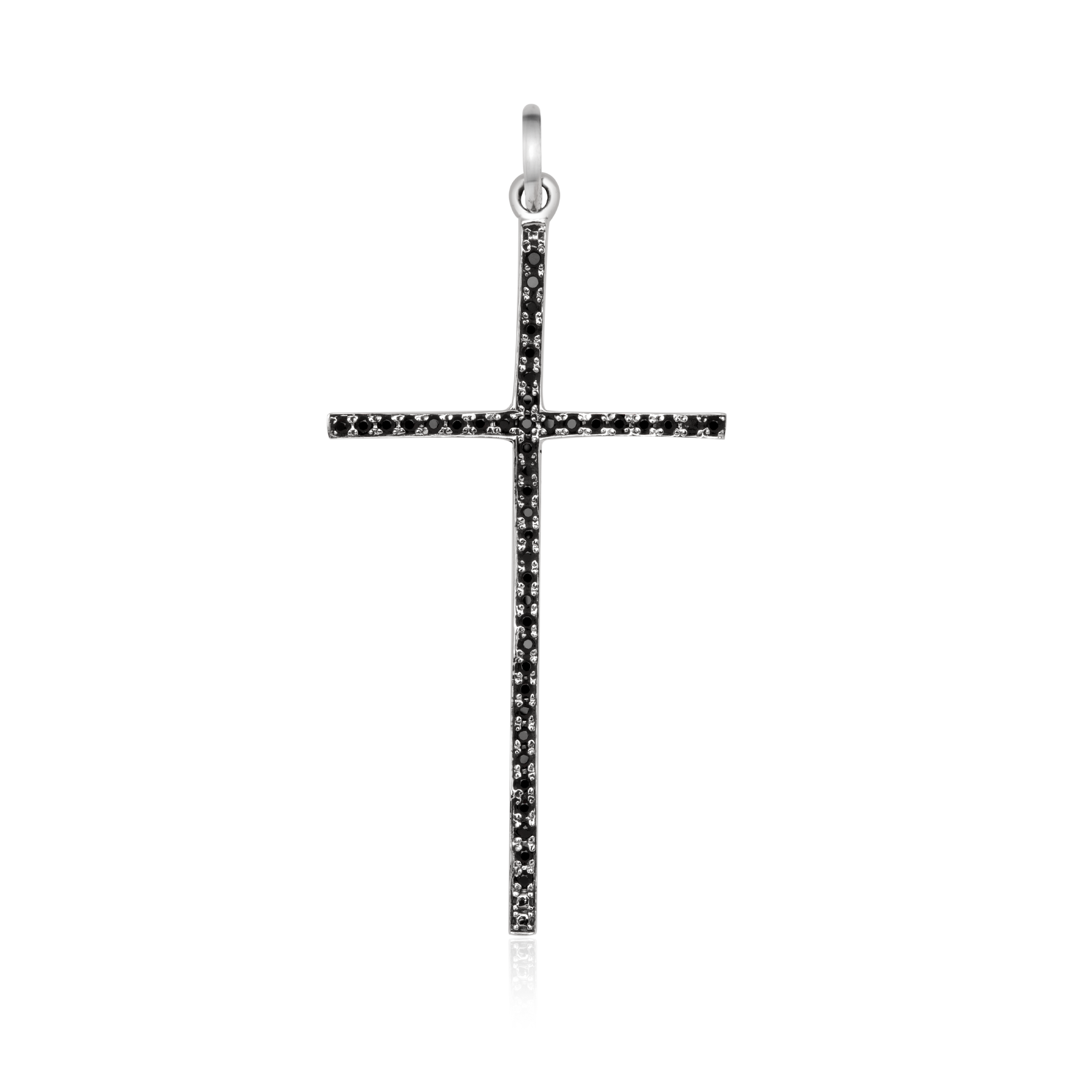 Cross Pendant with Onyx – 925 Silver