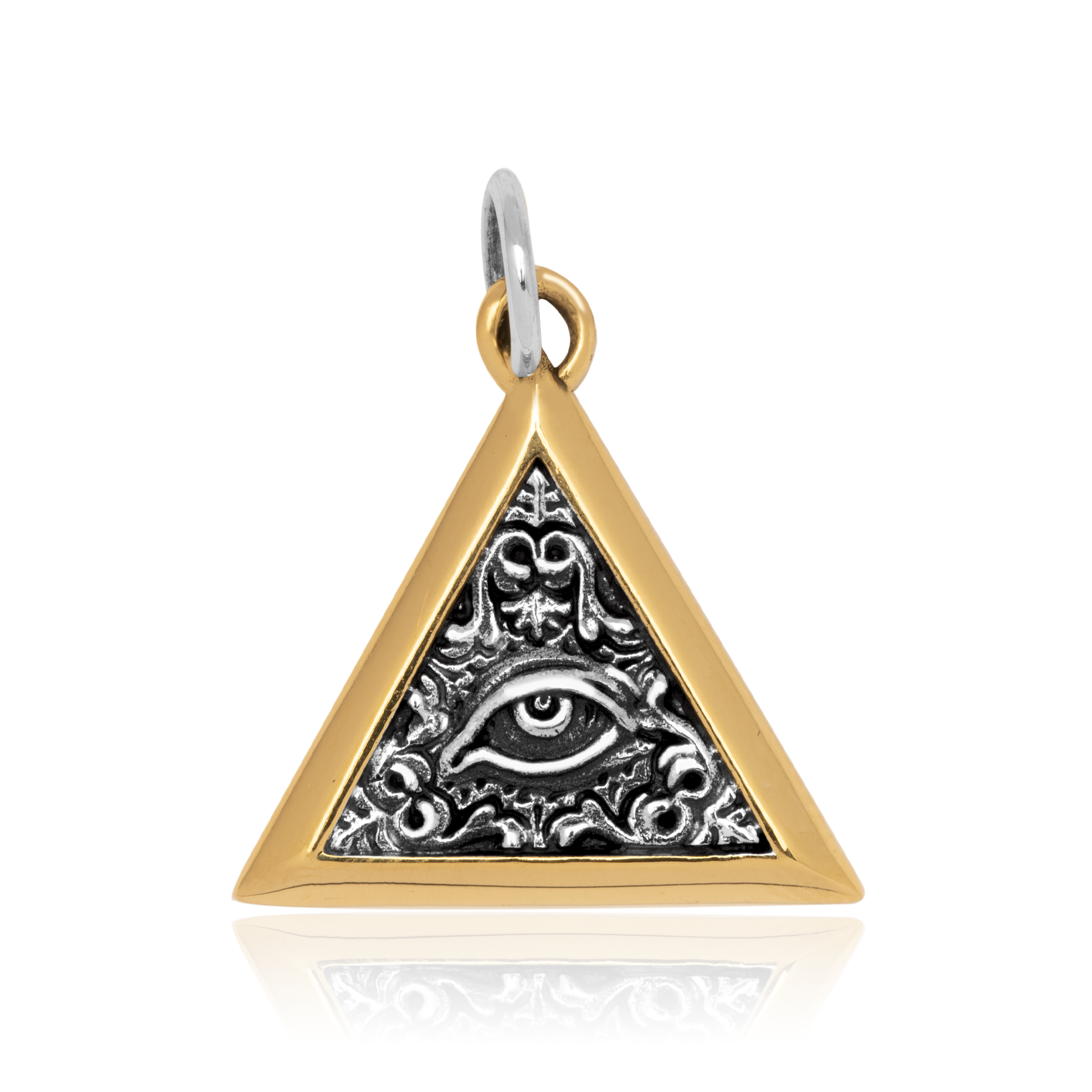 Triangular Pendant "All-Seeing Eye" in 925 Silver