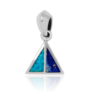 Triangular Pendant with Stones in 925 Silver