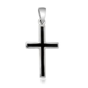 Black Cross Pendant in 925 Silver