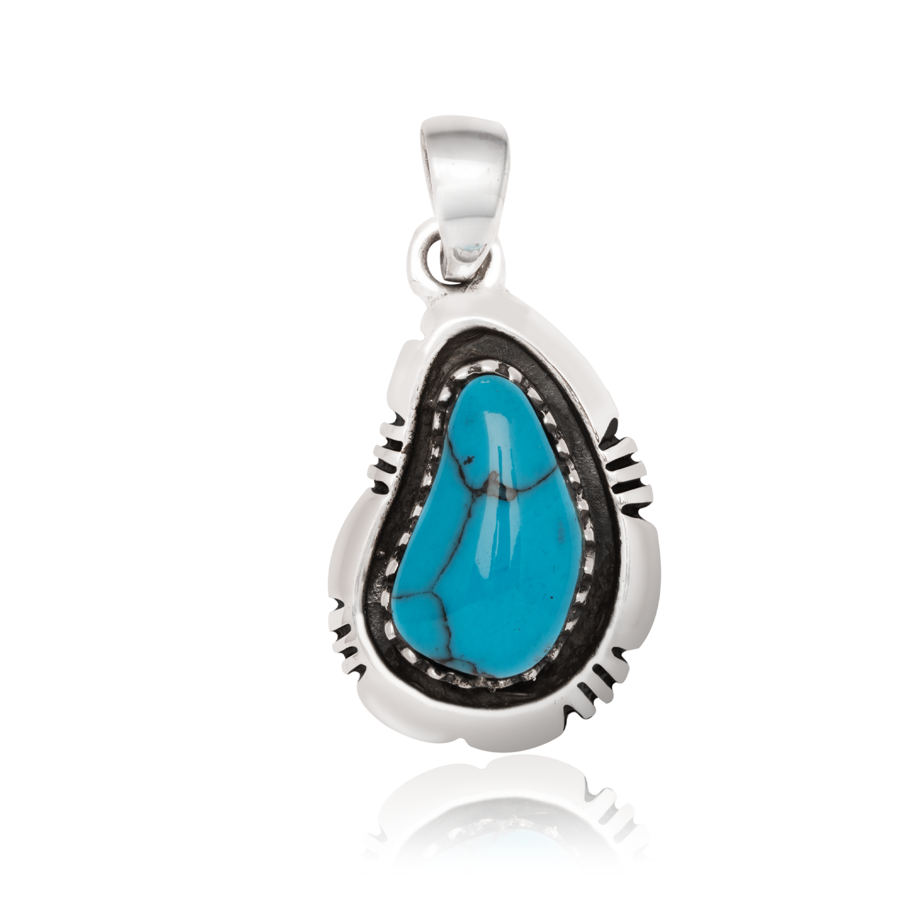 Irregular Turquoise Pendant – 925 Silver