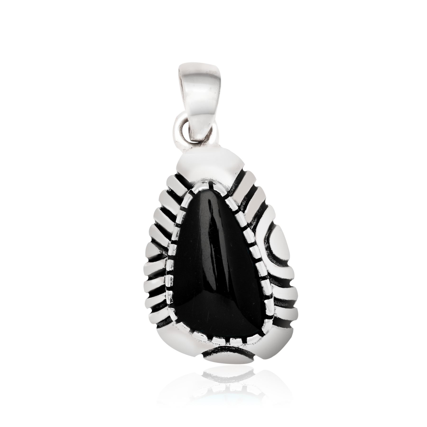 Onyx Teardrop Pendant – Silver 925
