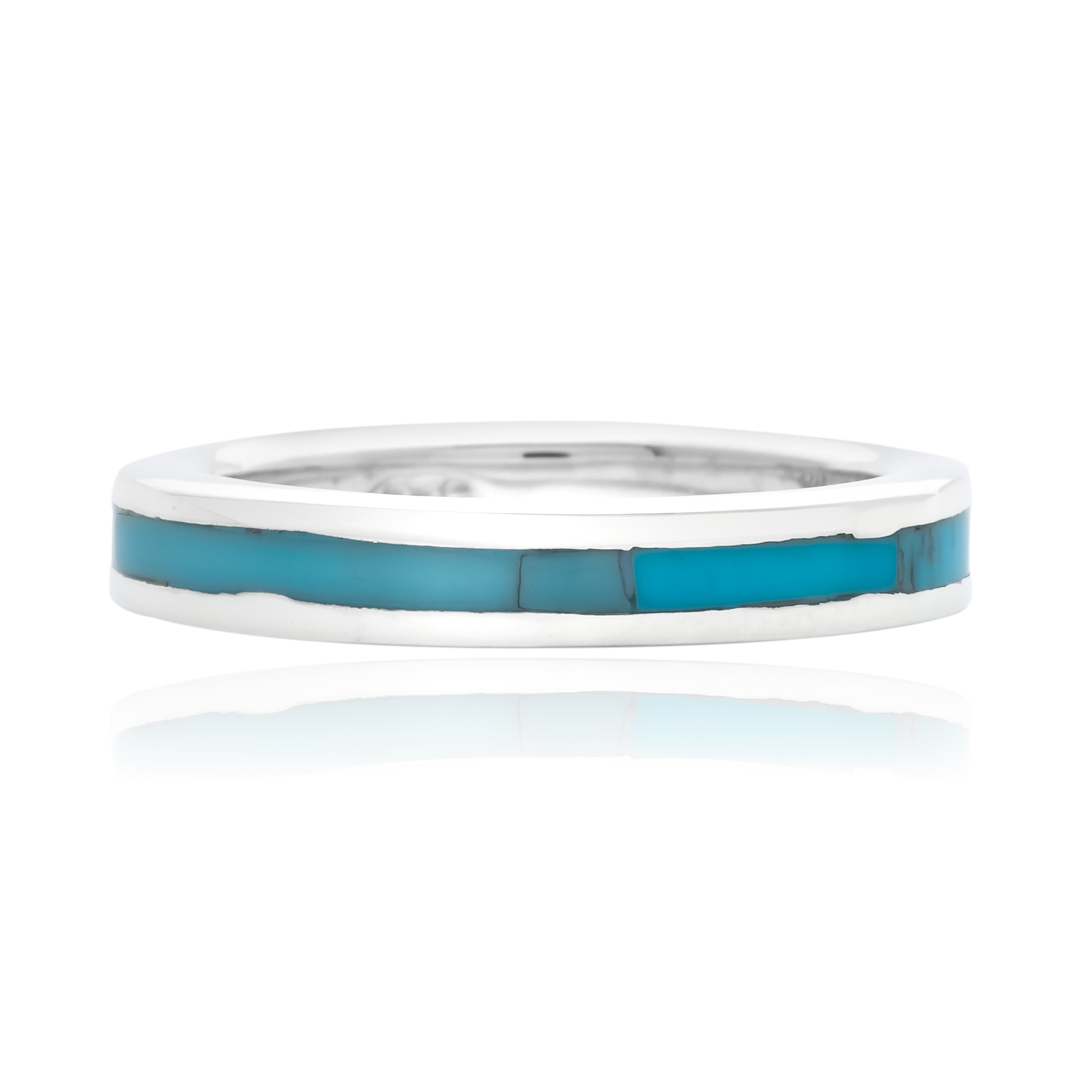 Thin Turquoise Ring – Silver 925