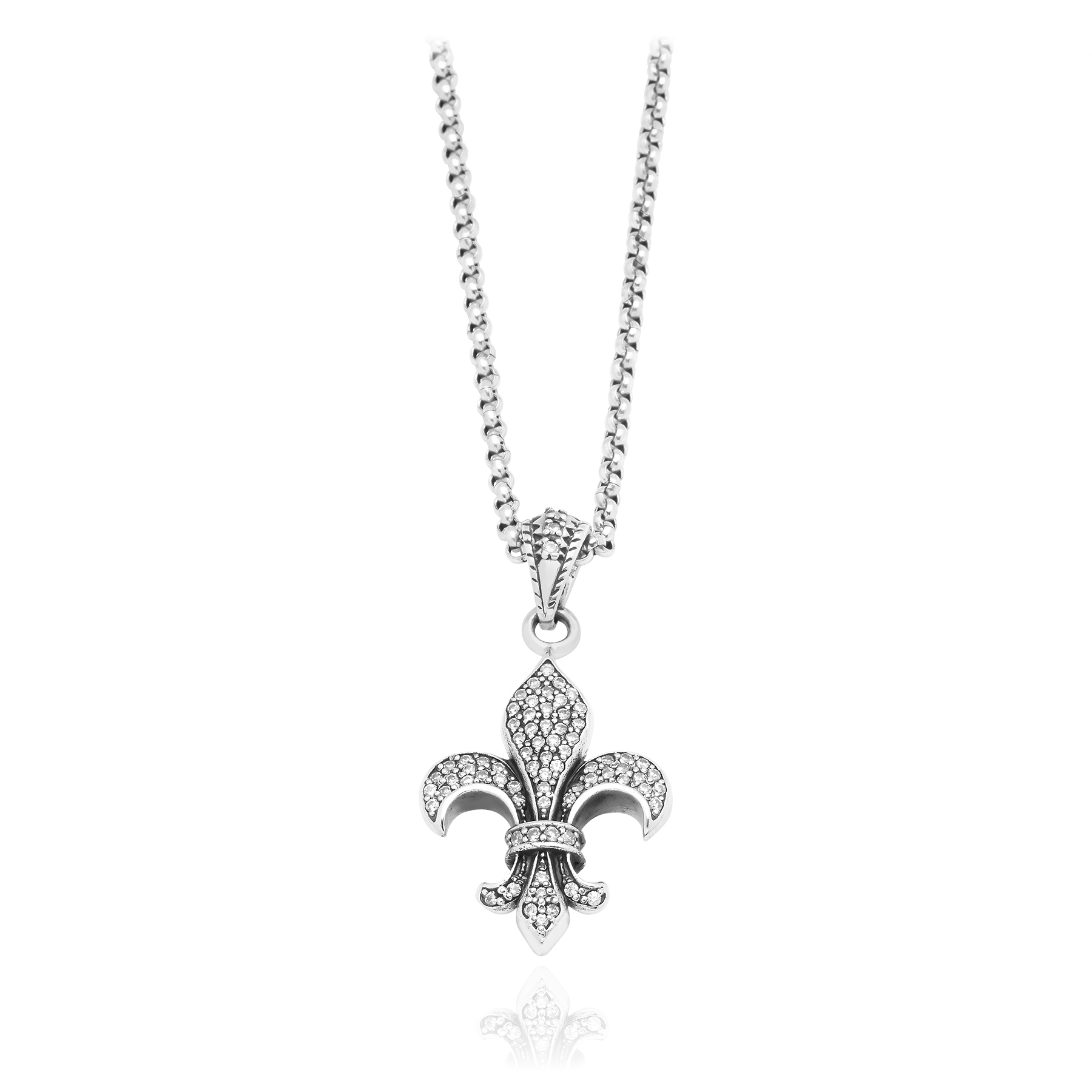 Colgante Flor de Lis Total Circonitas - Plata 925 - Imagen 2