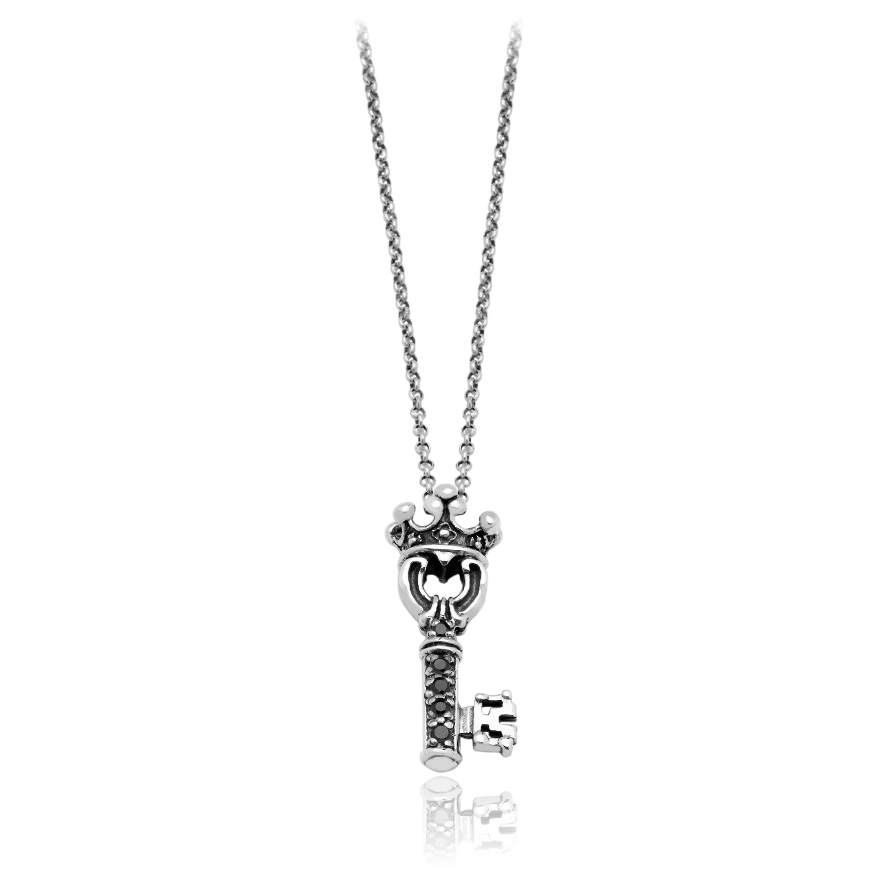 Royal Key Pendant with Onyx - Silver 925