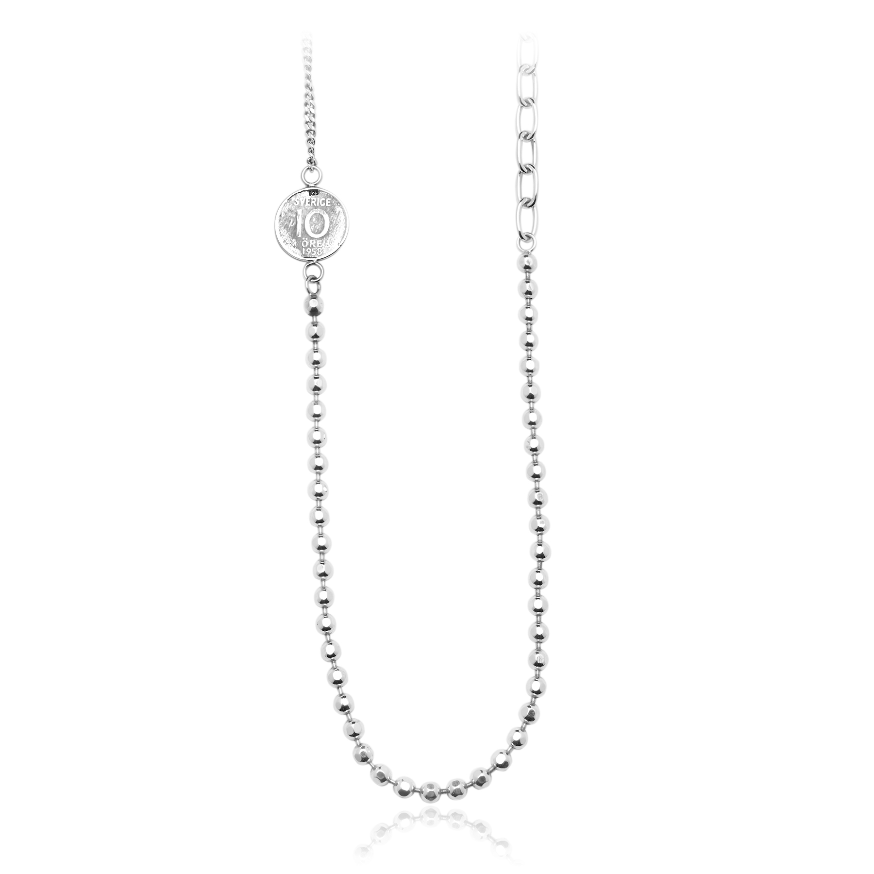925 Sterling Silver Necklace with Coin Detail