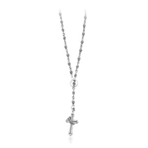 925 Sterling Silver Rosary with Skulls and Decorative Cross