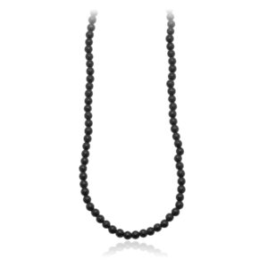 Natural Matte Onyx Necklace with 925 Silver Clasp