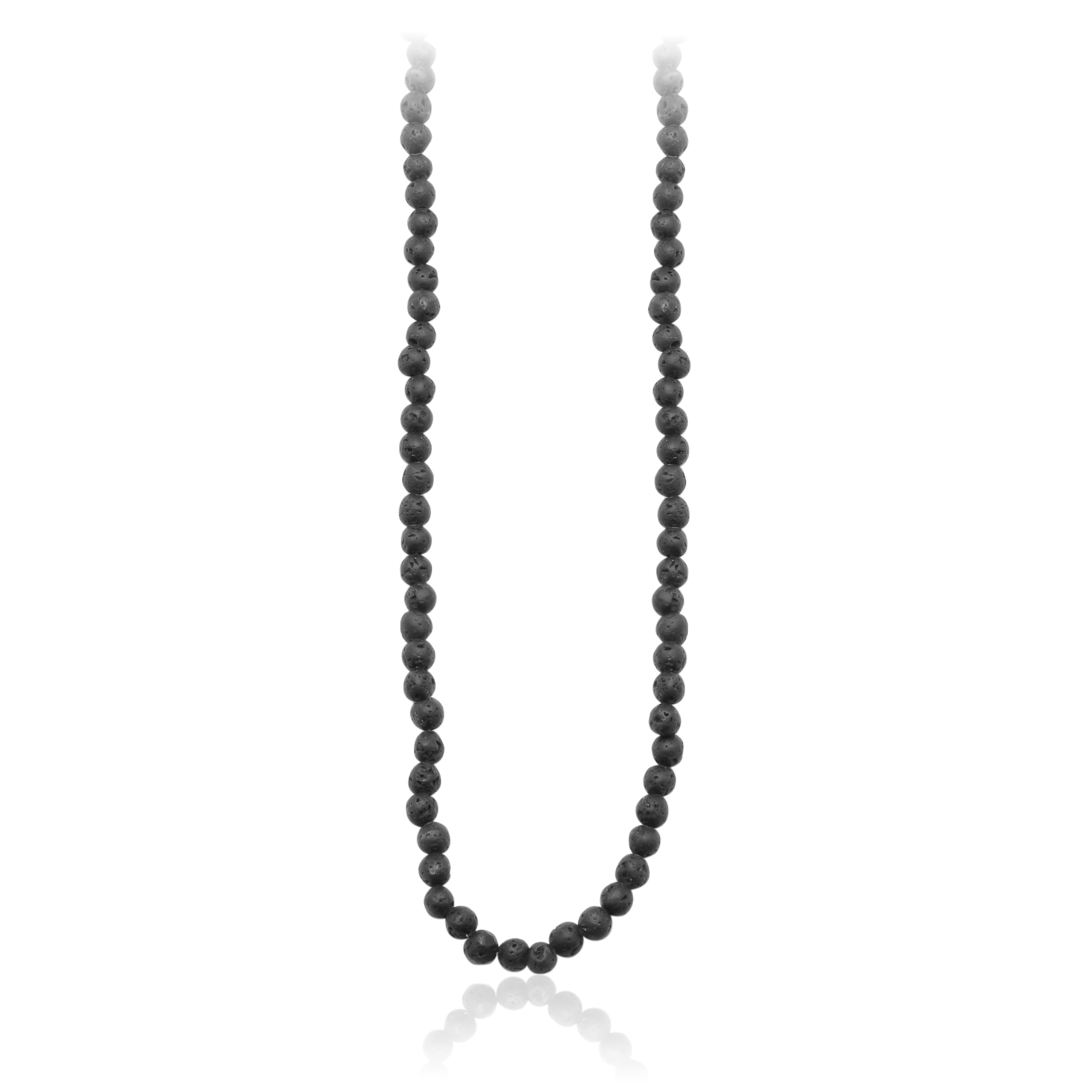 Natural Lava Stone Necklace with 925 Silver Clasp