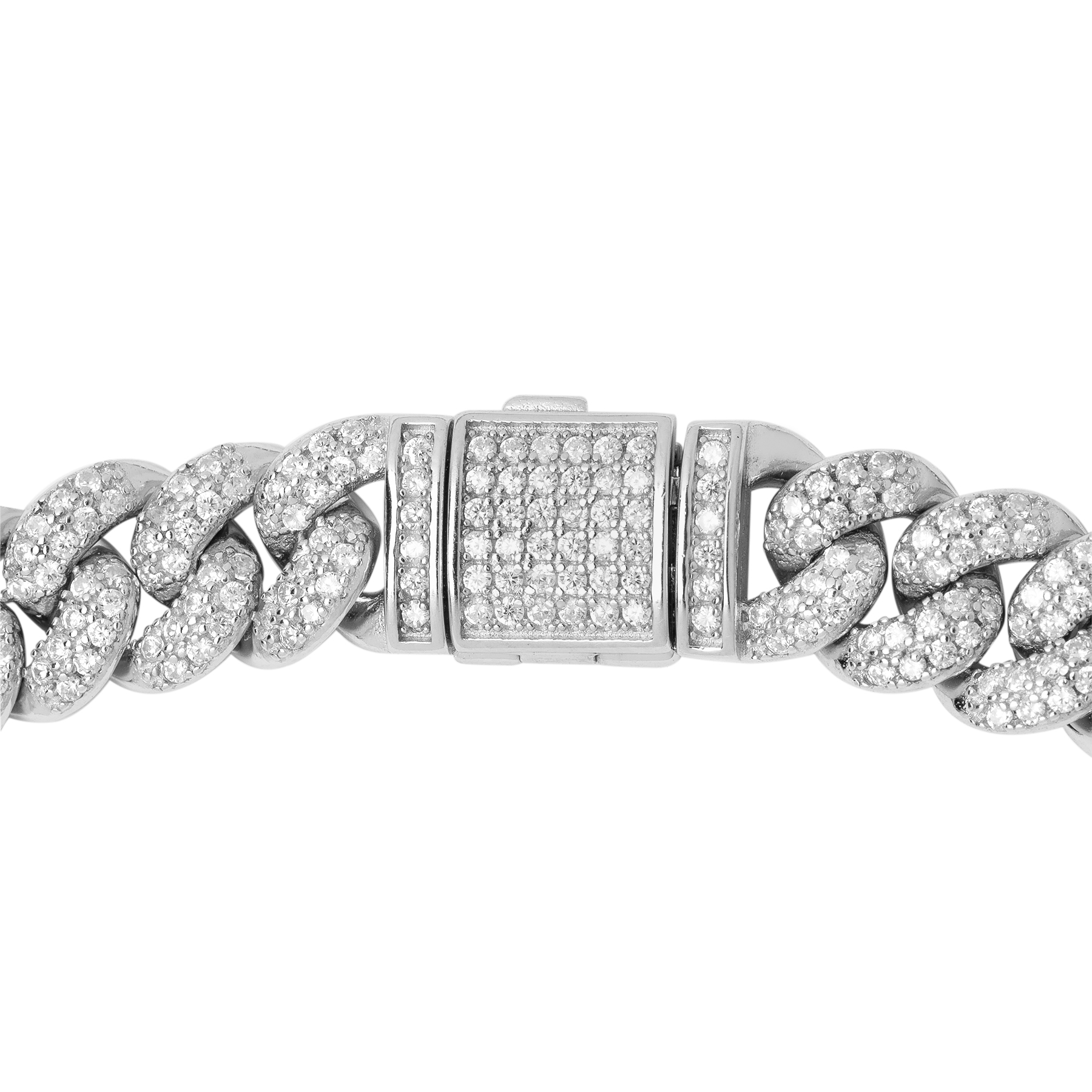 925 Silver Cuban Chain with White Zirconia - Image 2