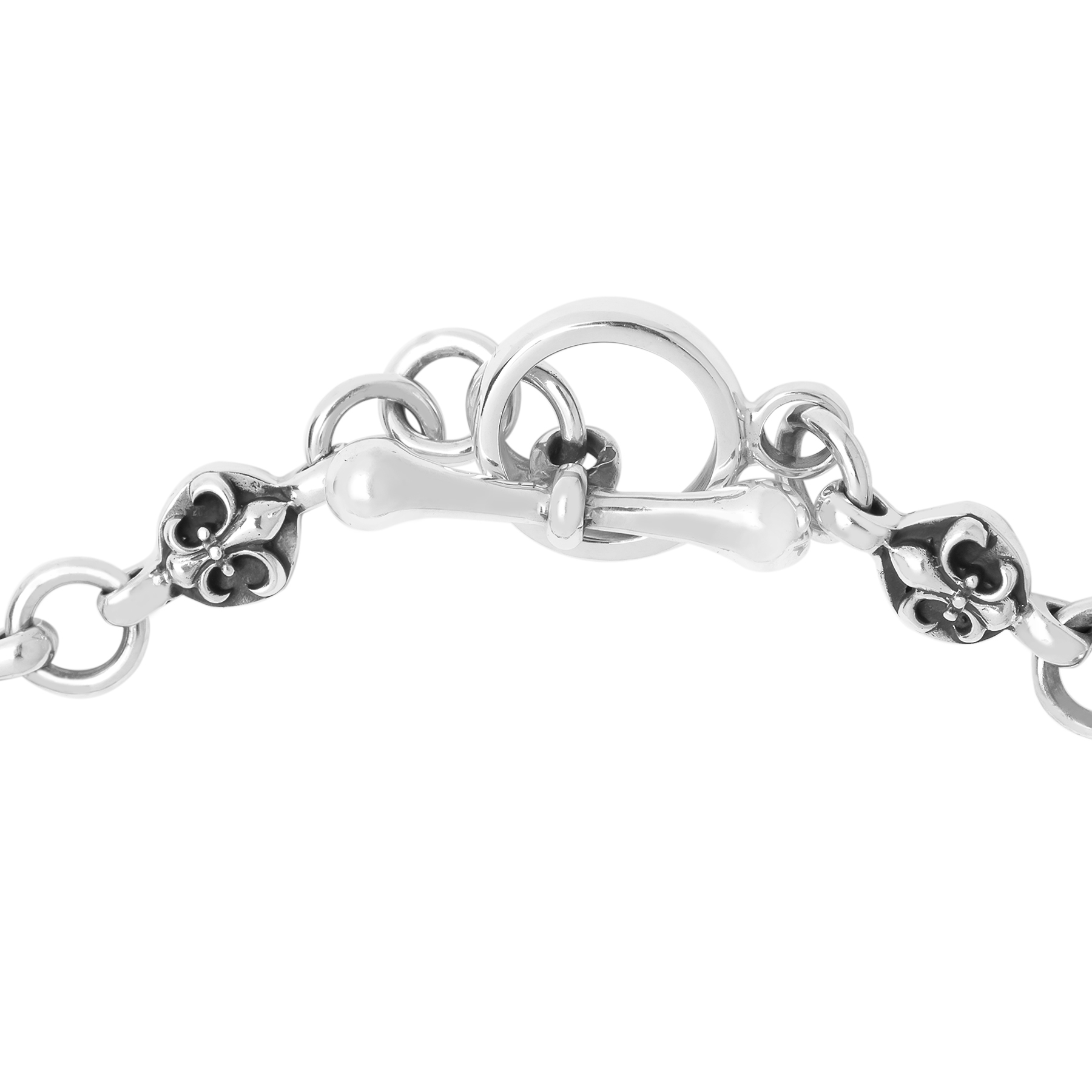 925 Sterling Silver Chain with Fleur-de-Lis Links - Image 3