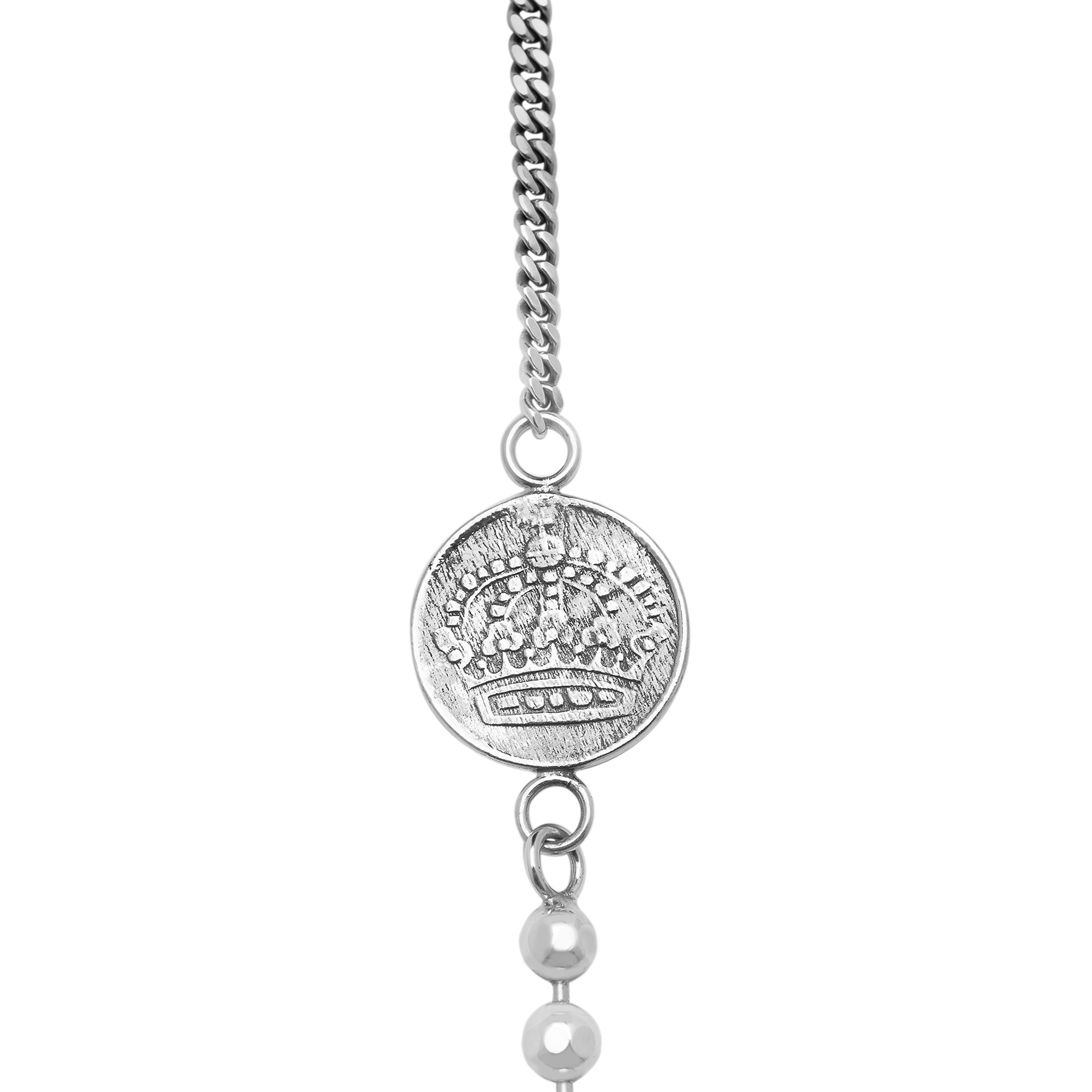 925 Sterling Silver Necklace with Coin Detail - Image 2