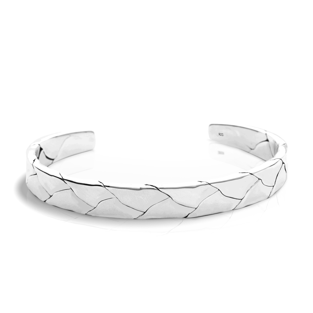 925 Silver Bracelet with Textured Engraving