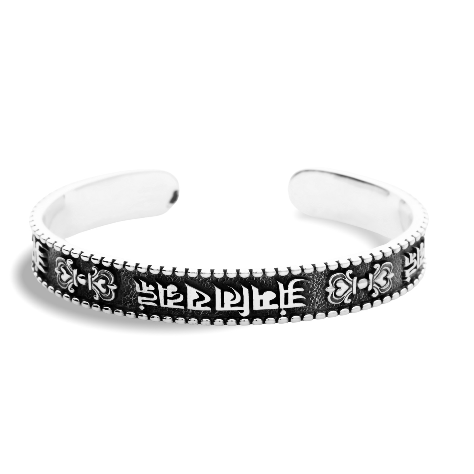 925 Silver Bracelet with Tibetan Engraving