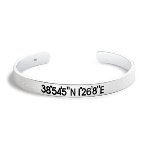 925 Silver Bracelet with Engraved Ibiza Coordinates