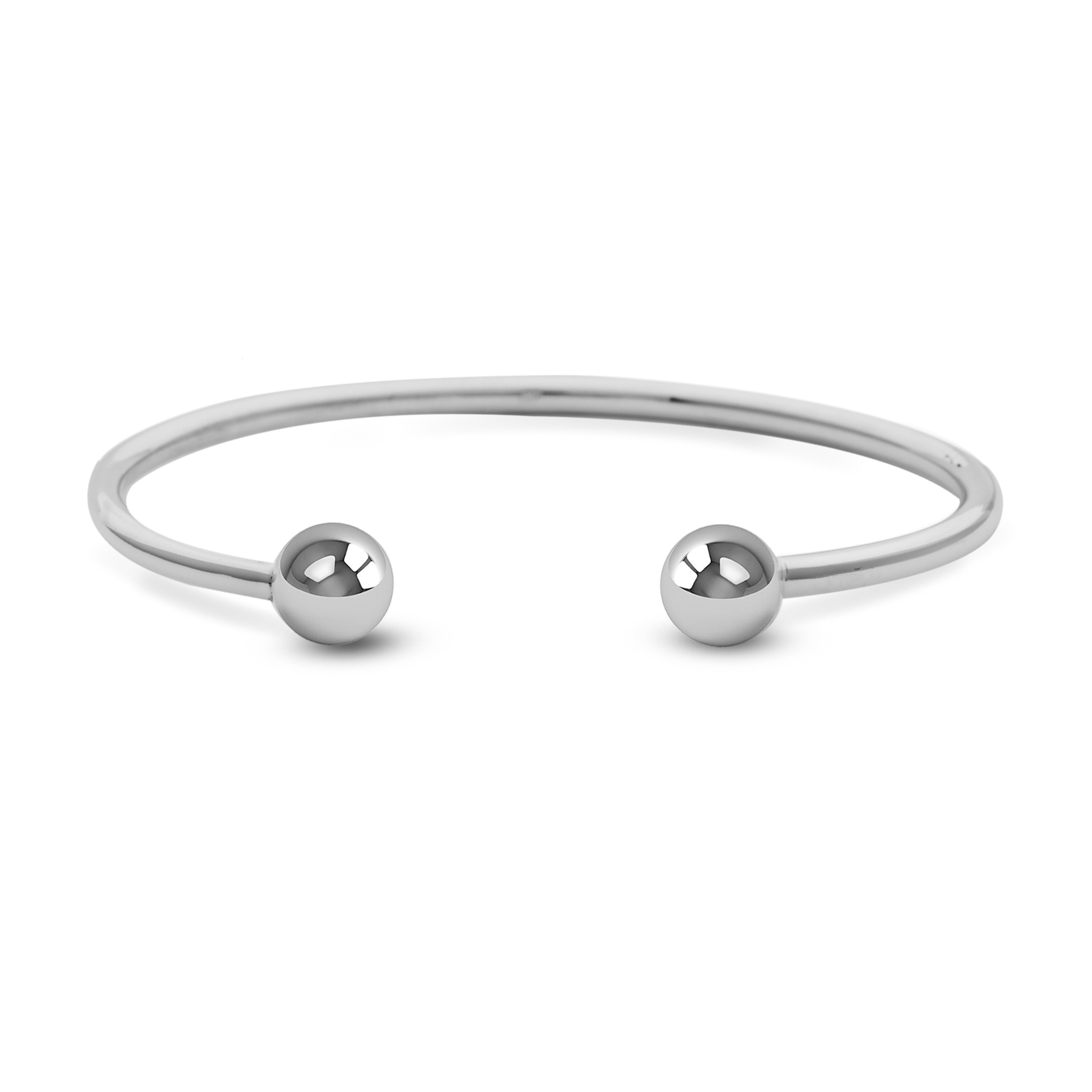 Thin 925 Silver Bracelet with Sphere Detail