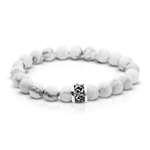 Elastic Howlite Bracelet with 925 Silver Detail