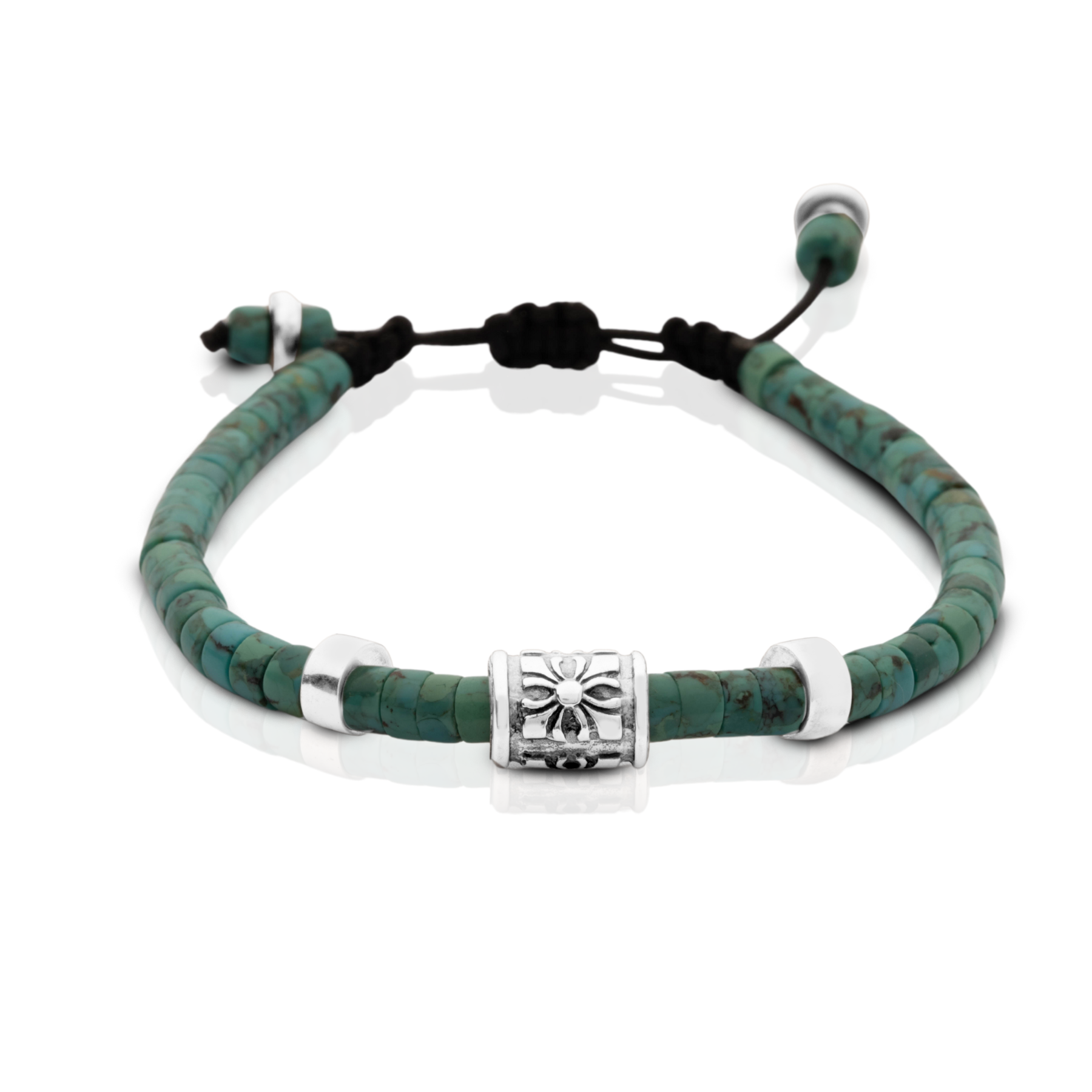 Adjustable Turquoise Bracelet with 925 Sterling Silver