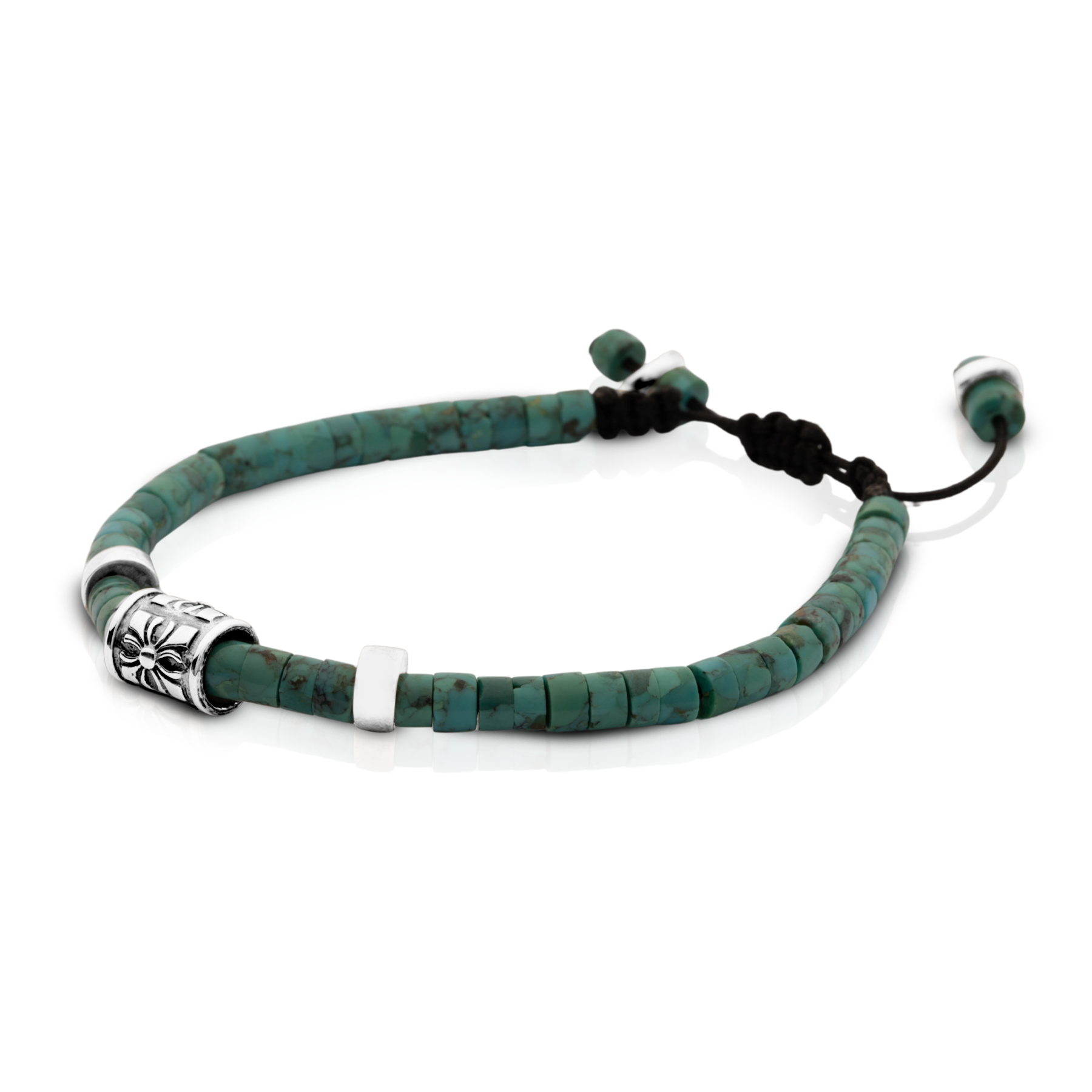 Adjustable Turquoise Bracelet with 925 Sterling Silver - Image 2