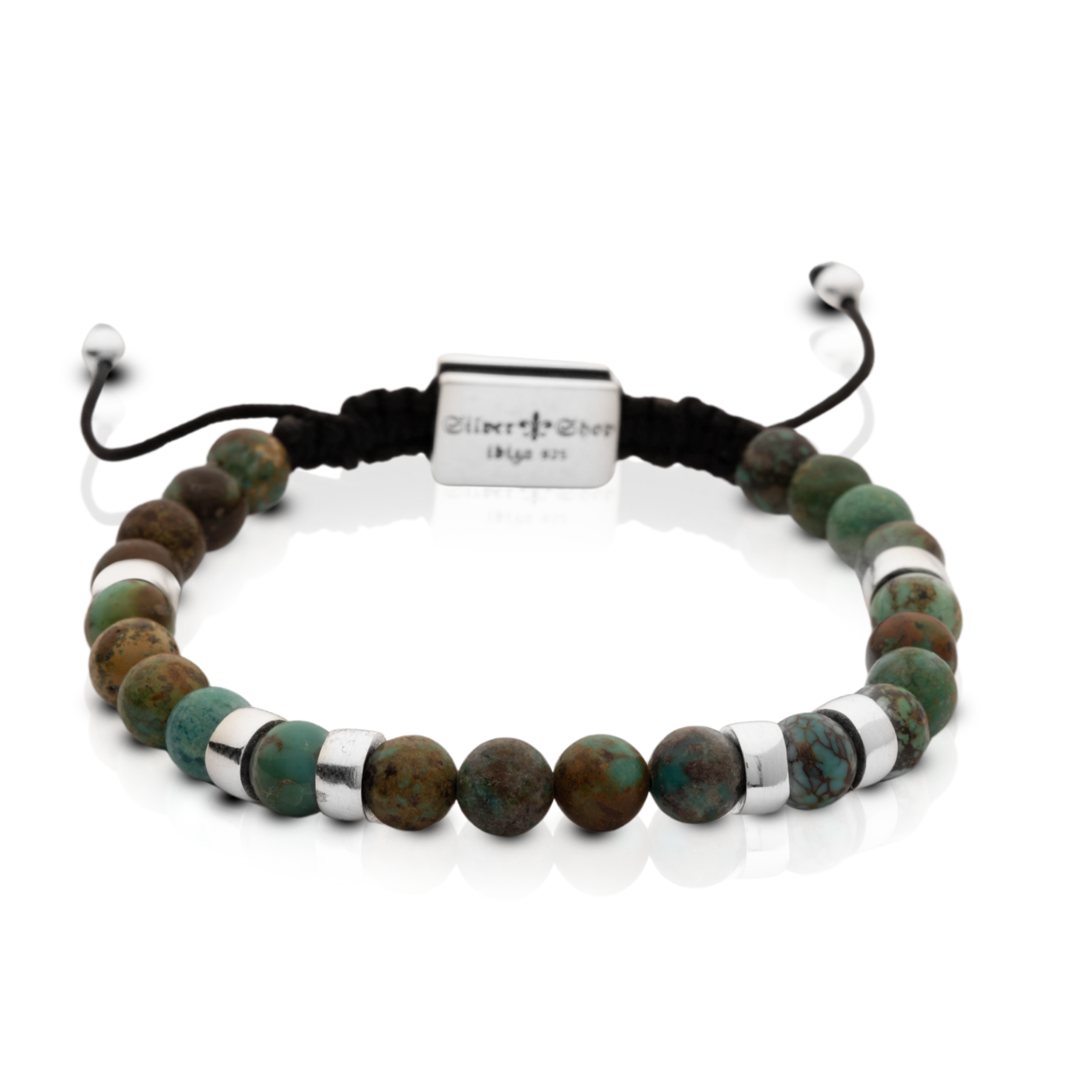 Natural Turquoise and 925 Silver Bracelet