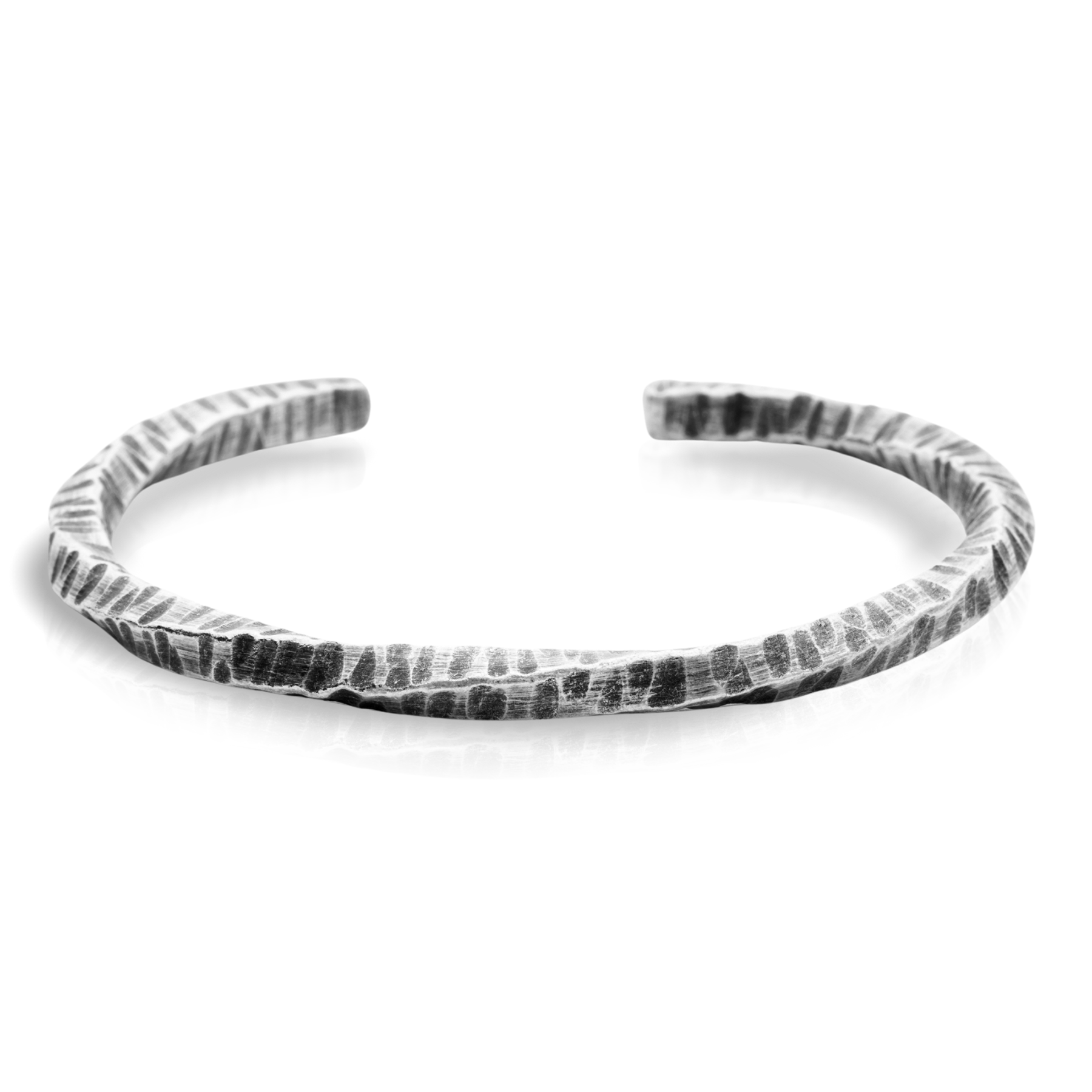 925 Silver Bracelet with Irregular Texture and Twisted Shape