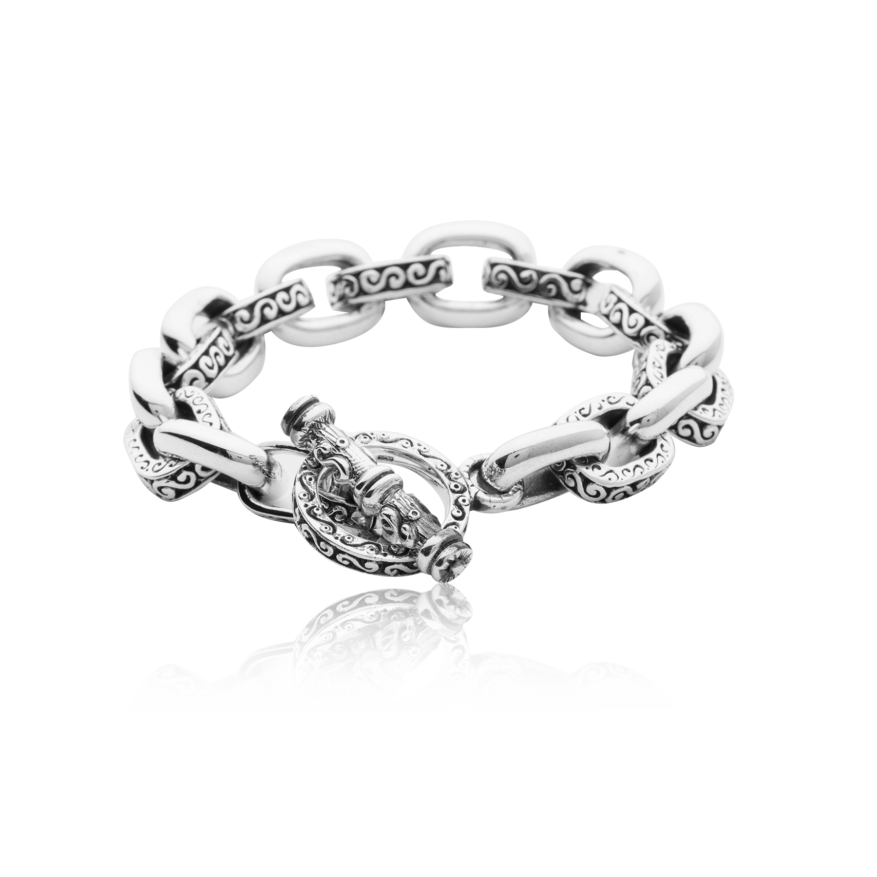 Link Bracelet with 925 Silver Design