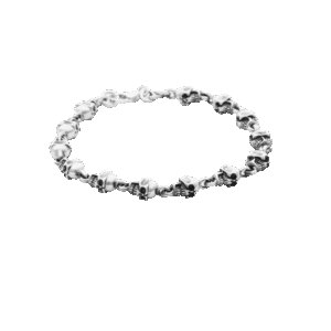 Silver 925 Bracelet Skulls in Relief