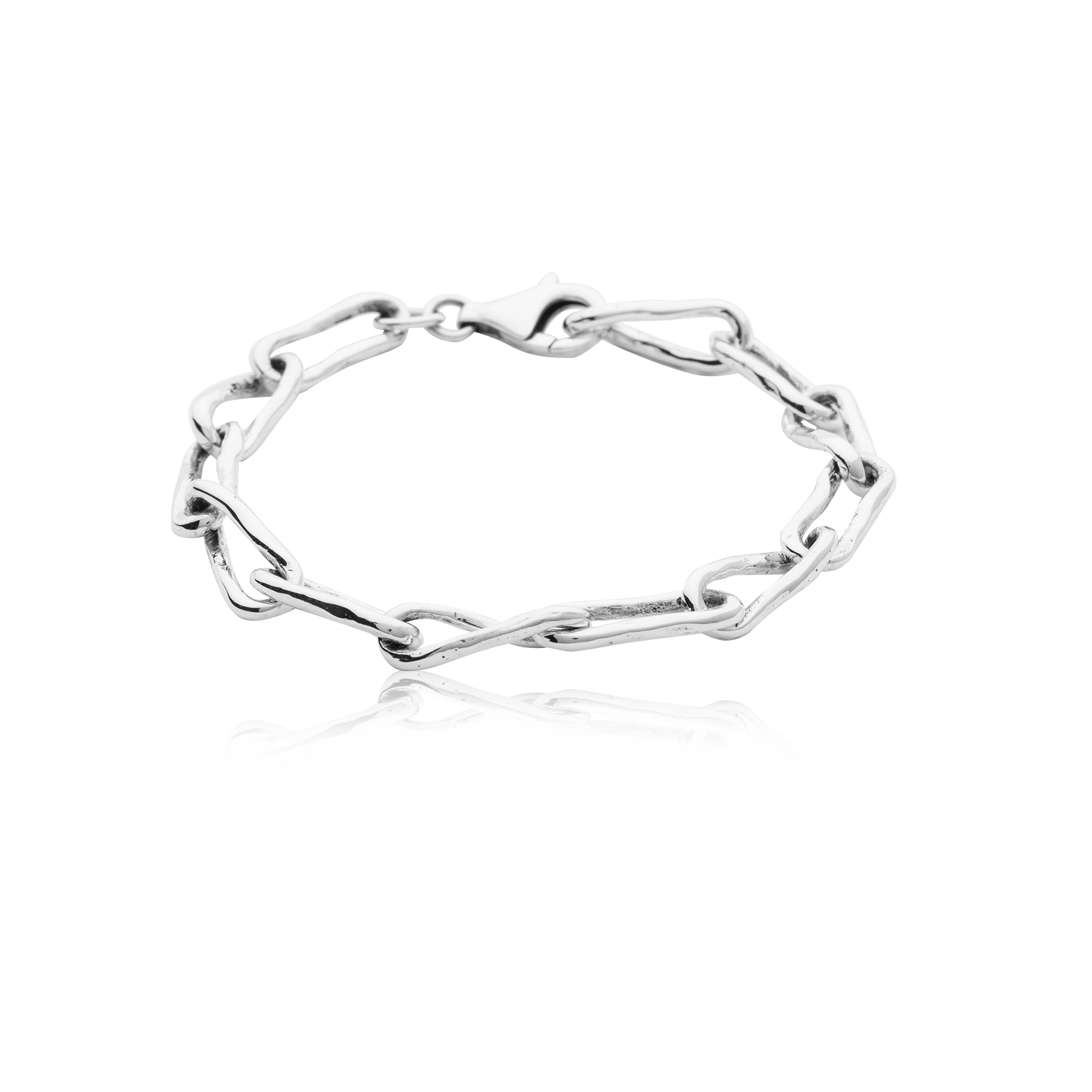 Silver 925 Bracelet with Elongated Link Chain