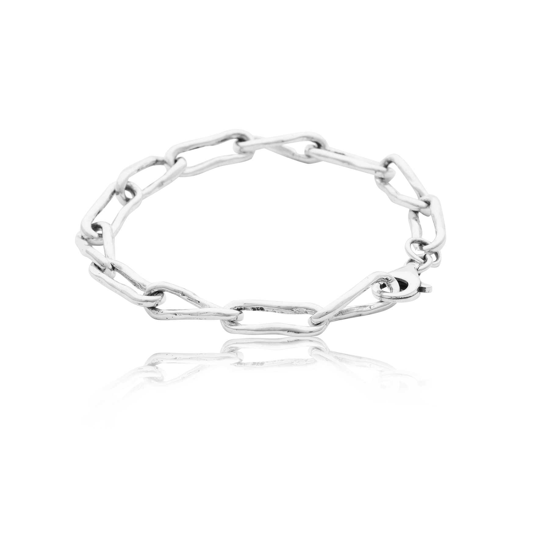 Silver 925 Bracelet with Elongated Link Chain - Image 2