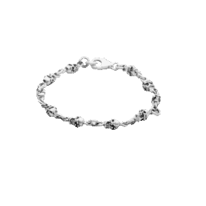 Silver 925 Bracelet with Small Skulls in Relief