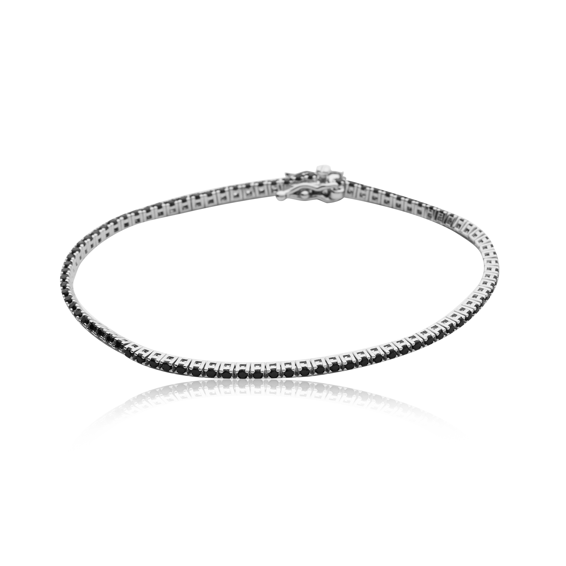 Silver 925 Tennis Bracelet with Black Onyx