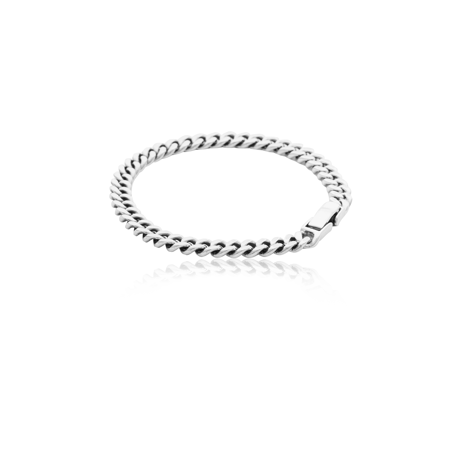 Fine Cuban link chain bracelet in 925 silver - Image 2