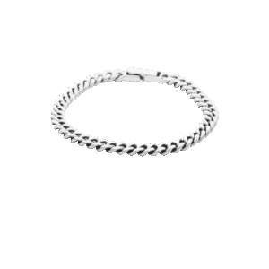 Fine Cuban link chain bracelet in 925 silver